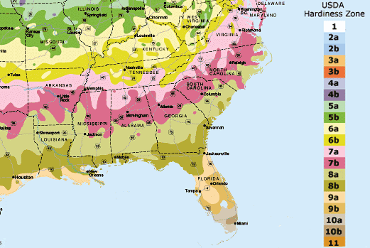 hardiness zone map. USDA Hardiness Zone Map